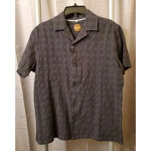 NEW Common People Mapper Premier Textured  Shirt Collar Short Sleeve Black‎ S